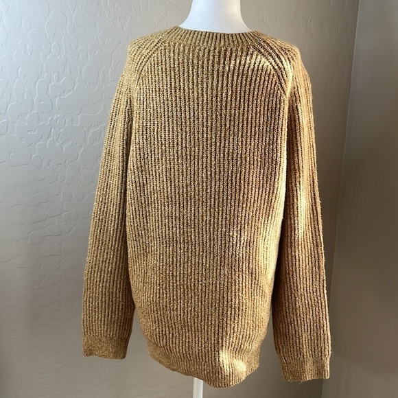 BP (Nordstroms) golden brown long sleeve sweater crewneck hip length small - Picture 4 of 10